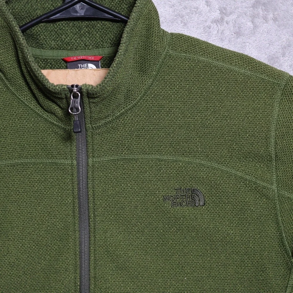 The North Face Sweater Mens Large‎ Green 1/4 Zip Pullover Mock Neck Fleece